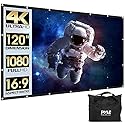 Pyle Foldable Portable Projector Screen - 120" 16:9 HD 4K Lightweight Indoor Outdoor Anti-Crease Movie Projection Display - for Home Theater, Party