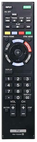 RM-YD096 Remote Control Replacement for Sony TV KDL-60R510A KDL-60R520A KDL-60R550A KDL-70R520A KDL-70R550A Fit for RM-YD096 149229111 RM-YD094