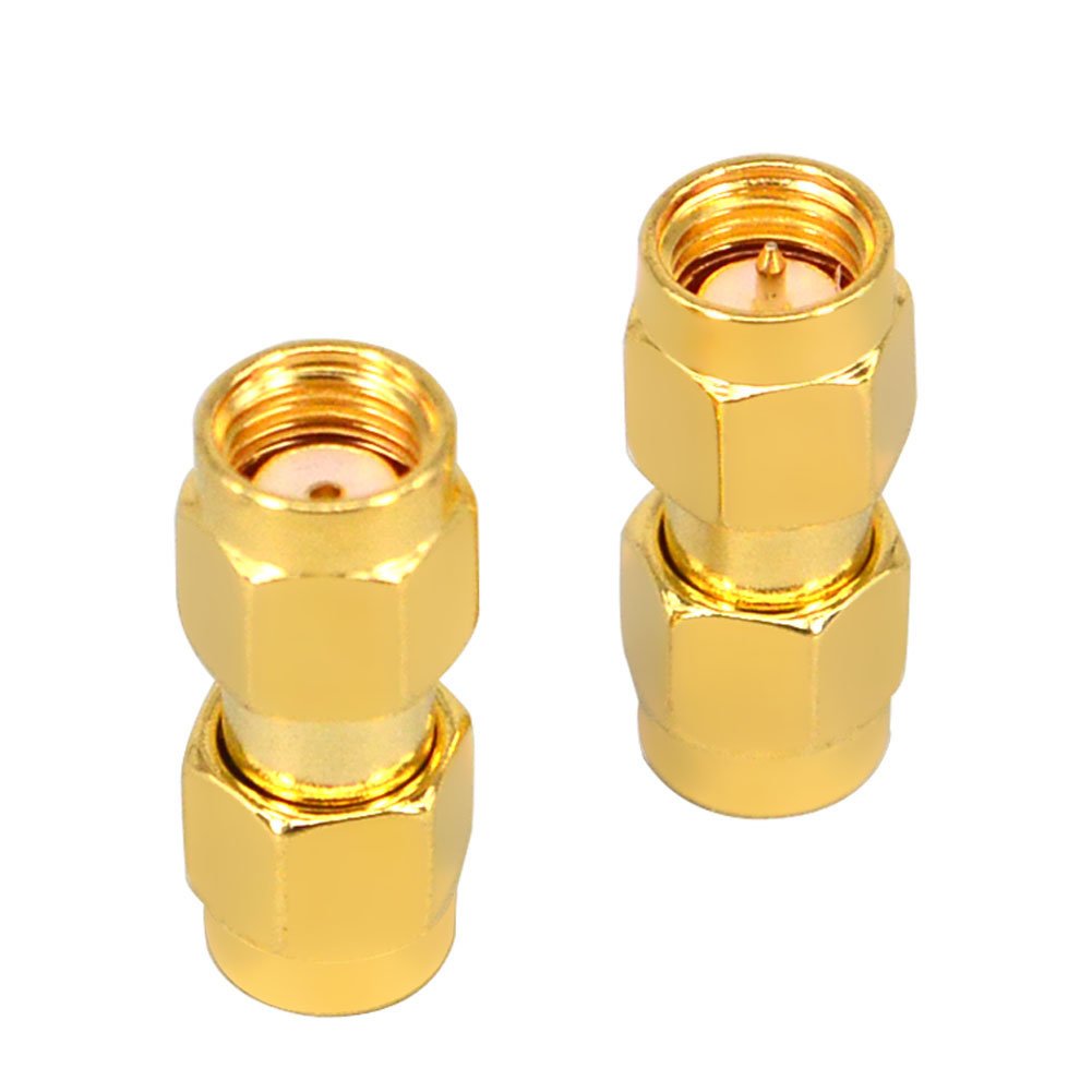 onelinkmore SMA Male to RP-SMA Male Adapter RF Coaxial Coax Gender Changer Coupler SMA (Pin) to Reverse Polarity RP-SMA (Hole) Converter for WiFi