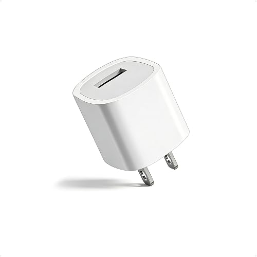 5W USB Chrager Block for Apple Watch 11/10/9/8/7/6/5/iWatch/iPhone 11/XS/XR/X/SE Series, 5V 1A Single Port USB-A Plug Travel Charging Box Cube Adapter