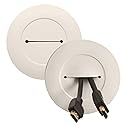 Legrand Wiremold CMK60 In Wall TV Low Voltage Grommet Kit, Cable Management Kit, Mounting Brackets, Fish Tape, and Hole Saw Included, Ivory (1 Pair)