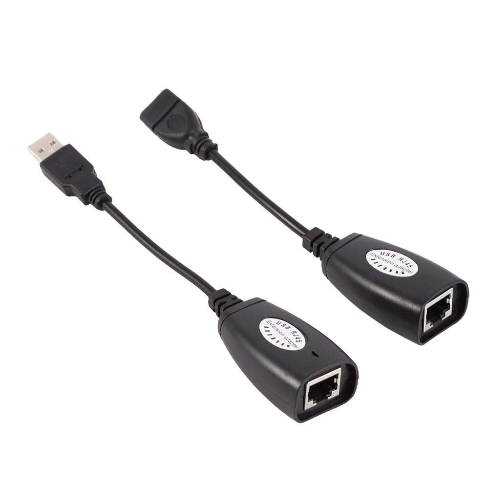 Zerone USB2.0 RJ45 Extension Adapter,Over Cat5/RJ45/Cat6 Ethernet USB Male/Female Extender Kit