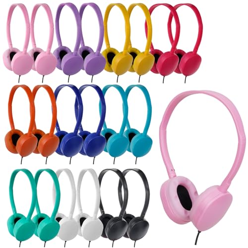 ZNXZXP Bulk Headphones 30 Pack for Classroom School Wired Classroom Headphones for Kids Student Teens Boys Girls 3.5mm Jack (Mixed Color)