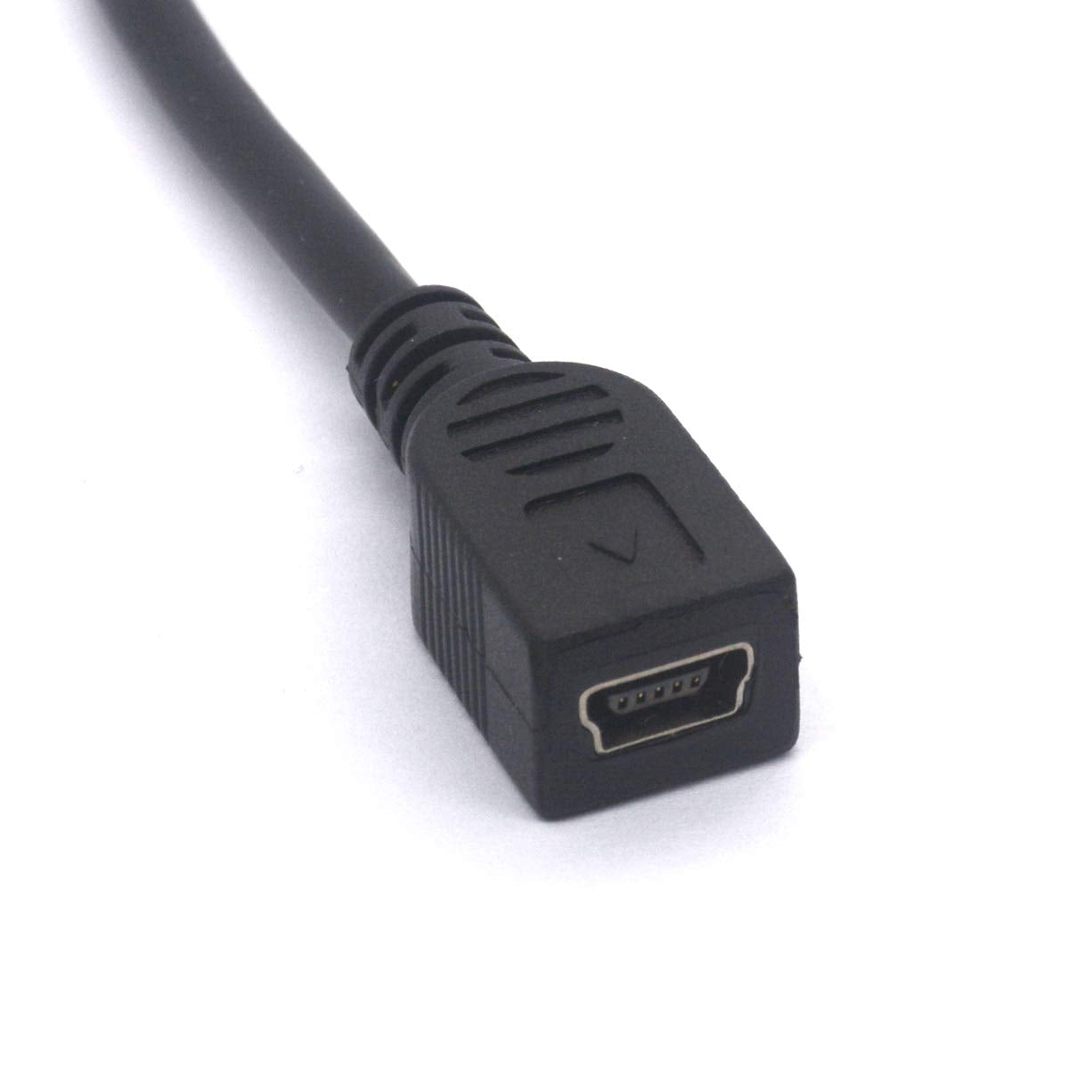 PIIHUSW Mini USB Female to Micro USB Left Cable Cord - 90 Degree B Micro USB Male to Mini Female Connector Adapter for MP3 Camera (Left)