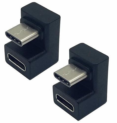 USB C U Shape Adapter, Dafensoy 180 Degree USB 3.1 Type C (USB-C) Male to Female U Shape Charging Convertor Adapter, Extension Compatible with Laptop…