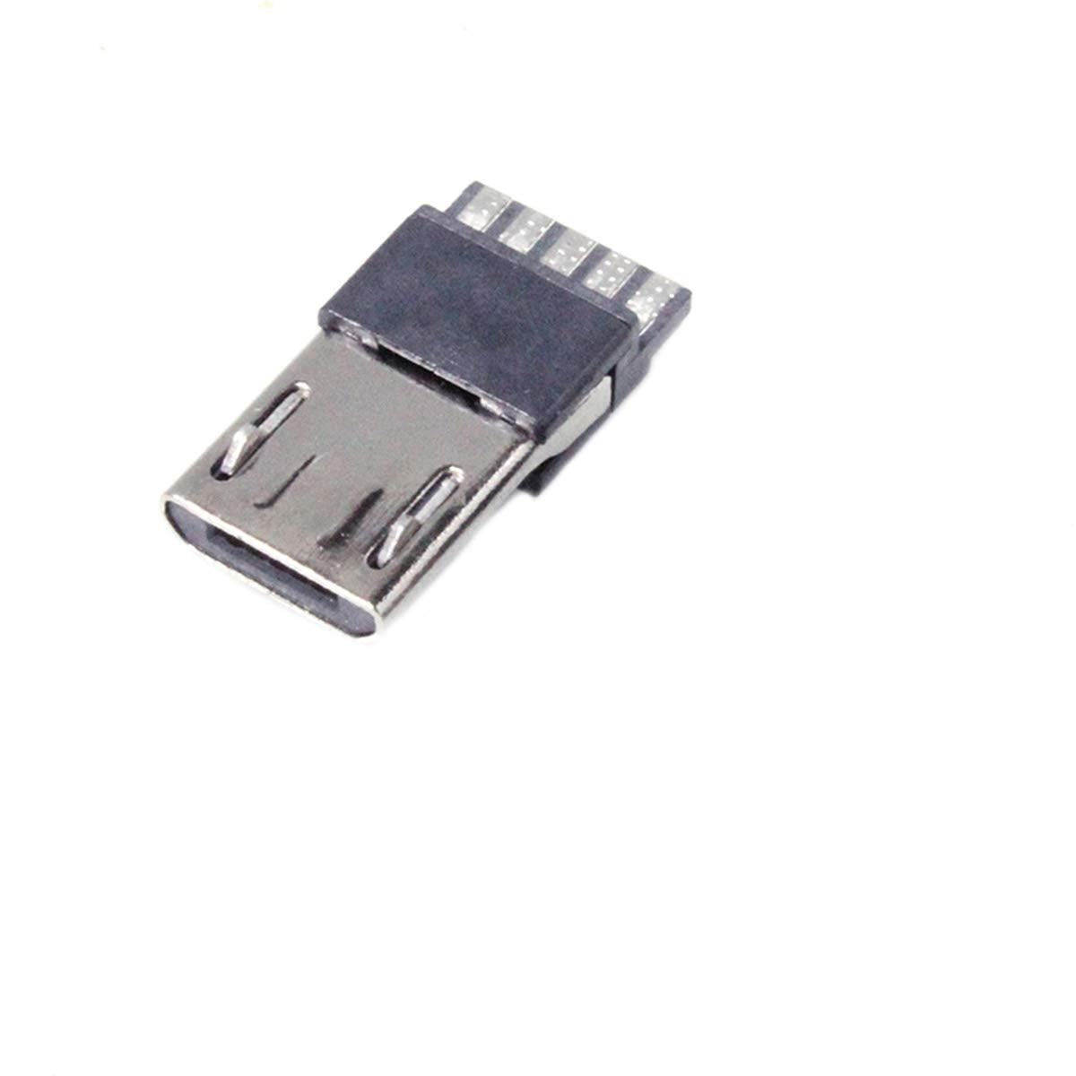 20PCS Micro USB Male Port Connector 5 Pin USB Connectors Straight Jack Solder Micro-USB Repair Replacement Adapter