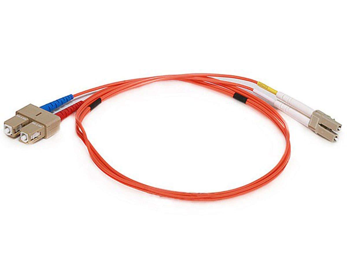 Monoprice Fiber Optic Cable - 1 Meter - Orange | LC to SC OM1, 62.5/125 Type, Multi Mode, Duplex