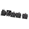 uxcell 5 Pcs AC 125V US Outlet Panel Mount Power Rewiring Socket Black