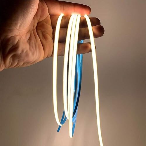 DC12v LED Strip Lighting,5mm width 6.6ft/2m Night Light, 480LEDs/M Uniform Glow COB Bendable Tape Light, Cutting Designed Rope Light, Flexible Counter