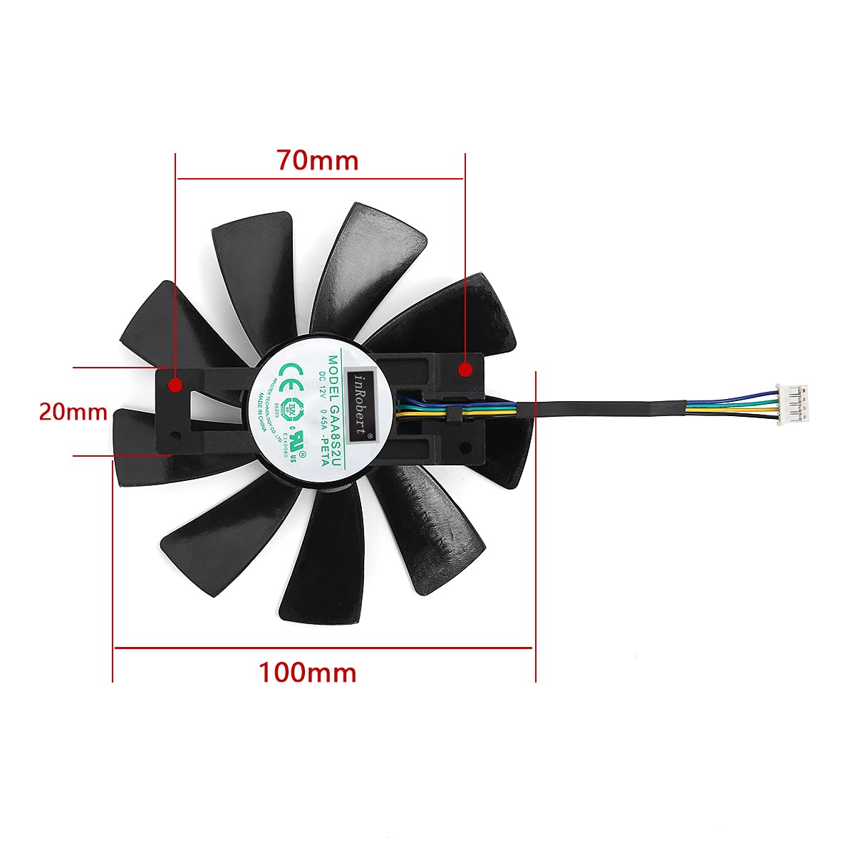 inRobert 10cm 4Pin Graphics-Card-Fan-Replacement for Sapphire-NITRO-Radeon-R9-380-380X-Video-Card-Cooling-Fan (Black-2pcs)