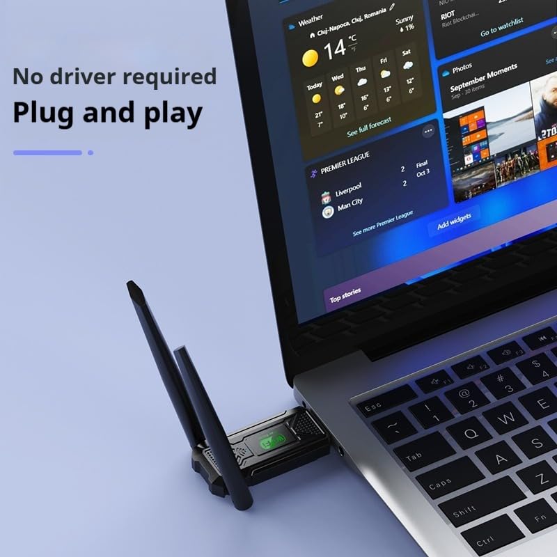 WiFi Adapter for Desktop PC,1300Mbps WiFi USB 3.0 Dual Band 5G/2.4G Wireless Network Adapter for Desktop Laptop PC, Dual 2dBi Antennas,Supports