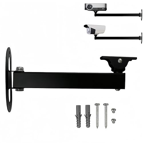 GledeYeTec 20cm Long Wall Corner Mount Bracket Arm, 7.87" Long Arm Bracket 180 Degree Rotatable Projector Wall Mount Stand Bracket for Security CCTV