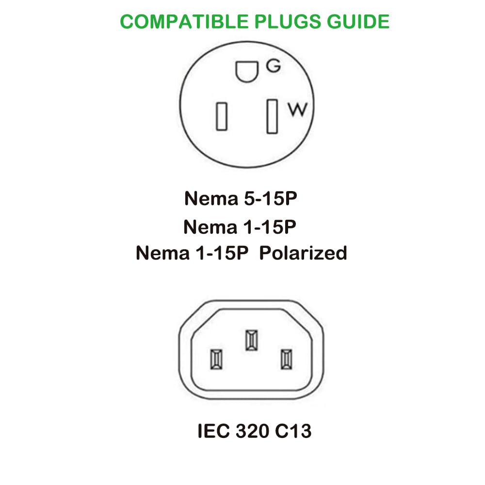Tekit C14 US Plug Adapter Power Converter,USA 3 Prong NEMA 5-15R Female to IEC 60320-C14 Male Electrical Adapter,IEC320 C14 Male to US 3 Prong Female…