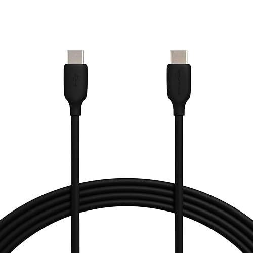 Amazon Basics USB-C to USB-C 2.0 Fast Charger Cable, 480Mbps Speed, USB-IF Certified, for Apple iPhone 16/15, iPad, Samsung Galaxy, Tablets, Laptops