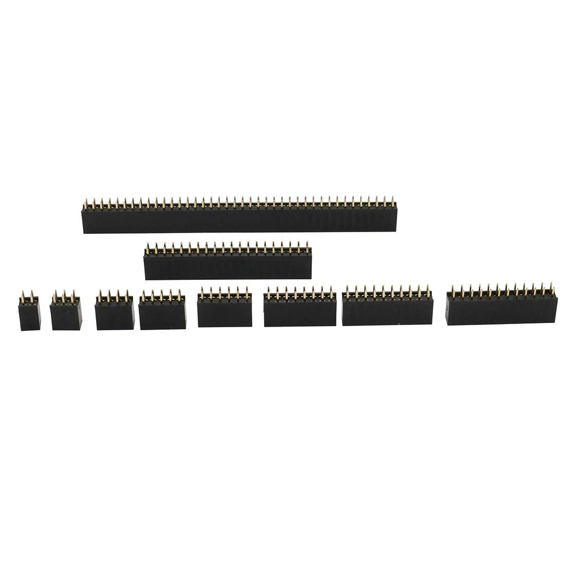 Didamx 90Pcs 2.54MM Straight Double Row Female Pin Header Socket Connector Strip for Arduino Prototype Shield