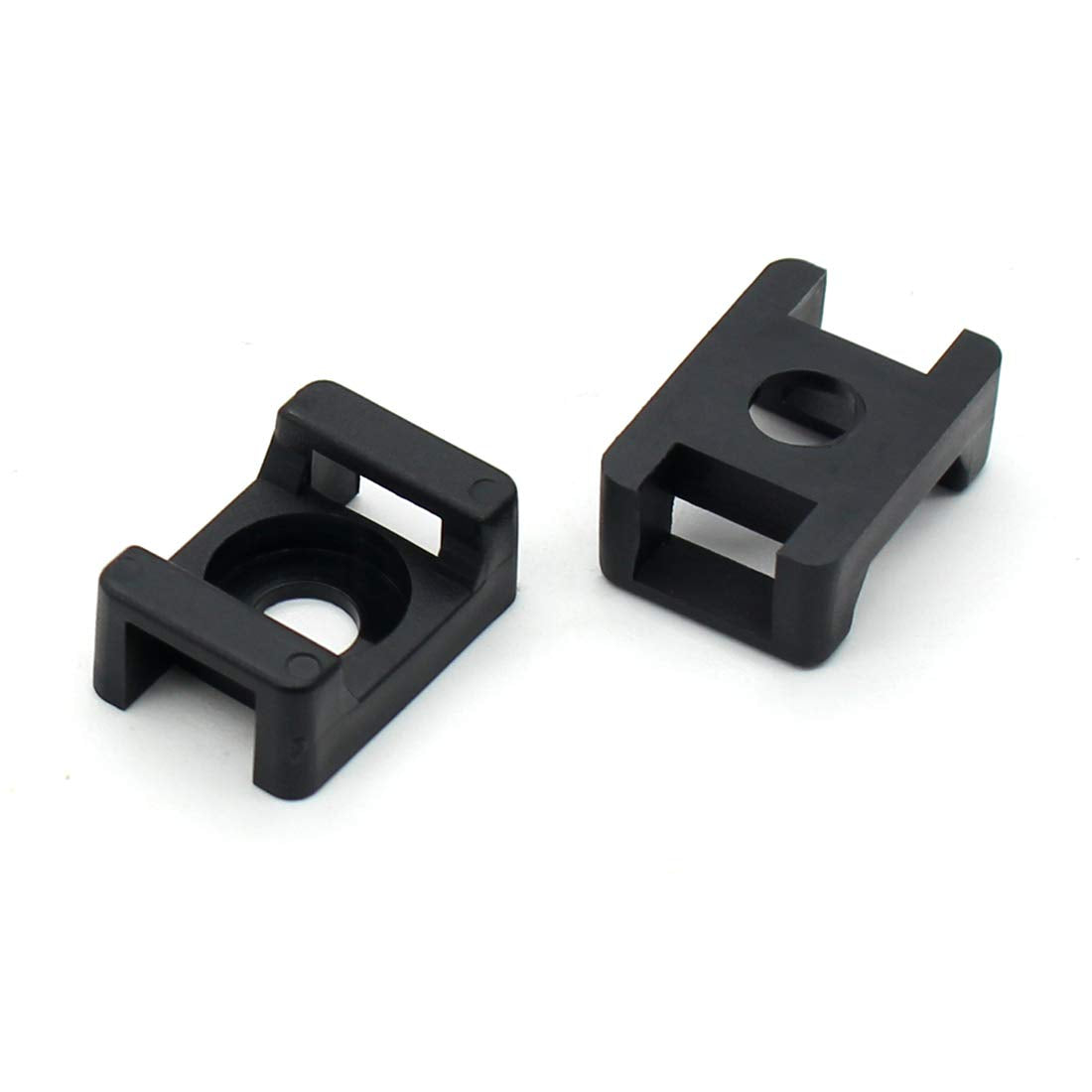100Pcs Cable Tie Mount Base, 9mm Saddle Cable Mounts, 0.75in Cable Tie Saddle Base, Plastic Saddle Type Mount, Screw Wire Bundle Holder Base for Home