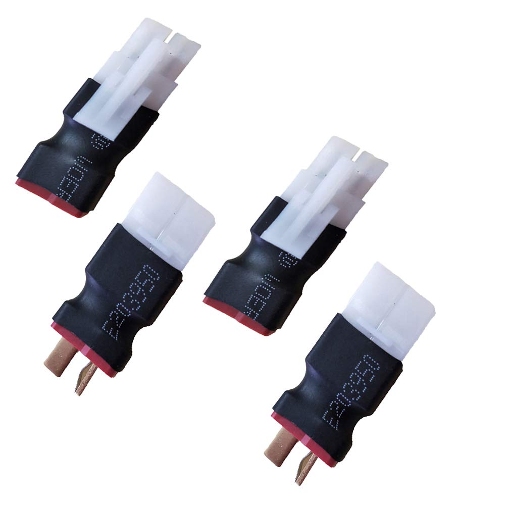 Yiqigou 2 Pairs Deans Style T-Plug Connector to BigTamiya Style Connector Conversion Adapter RC Male Female Connector for RC FPV Drone Car Truck Lipo