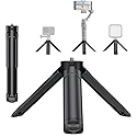 Mini Camera Tripod 2-in-1 Desktop Stand & Grip Handle - Ultra Portable Geared Heads Tripod for DSLR Webcam Phone 1/4” Mount 2oz Lightweight