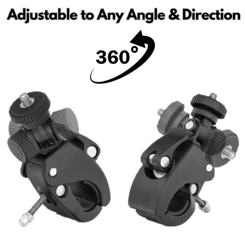 GRIFITI Nootle Quick Release Pipe Clamp 1/4 20 Thread Camera & Nootle Mount for Tripod Music Microphone Pole Stands Any Pipe Bar 1.5 in Handlebar