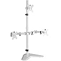 VIVO Triple LCD LED Computer Monitor Desk Stand, Free Standing Heavy Duty Fully Adjustable Mount for 3 Screens up to 30 inches STAND-V003EW