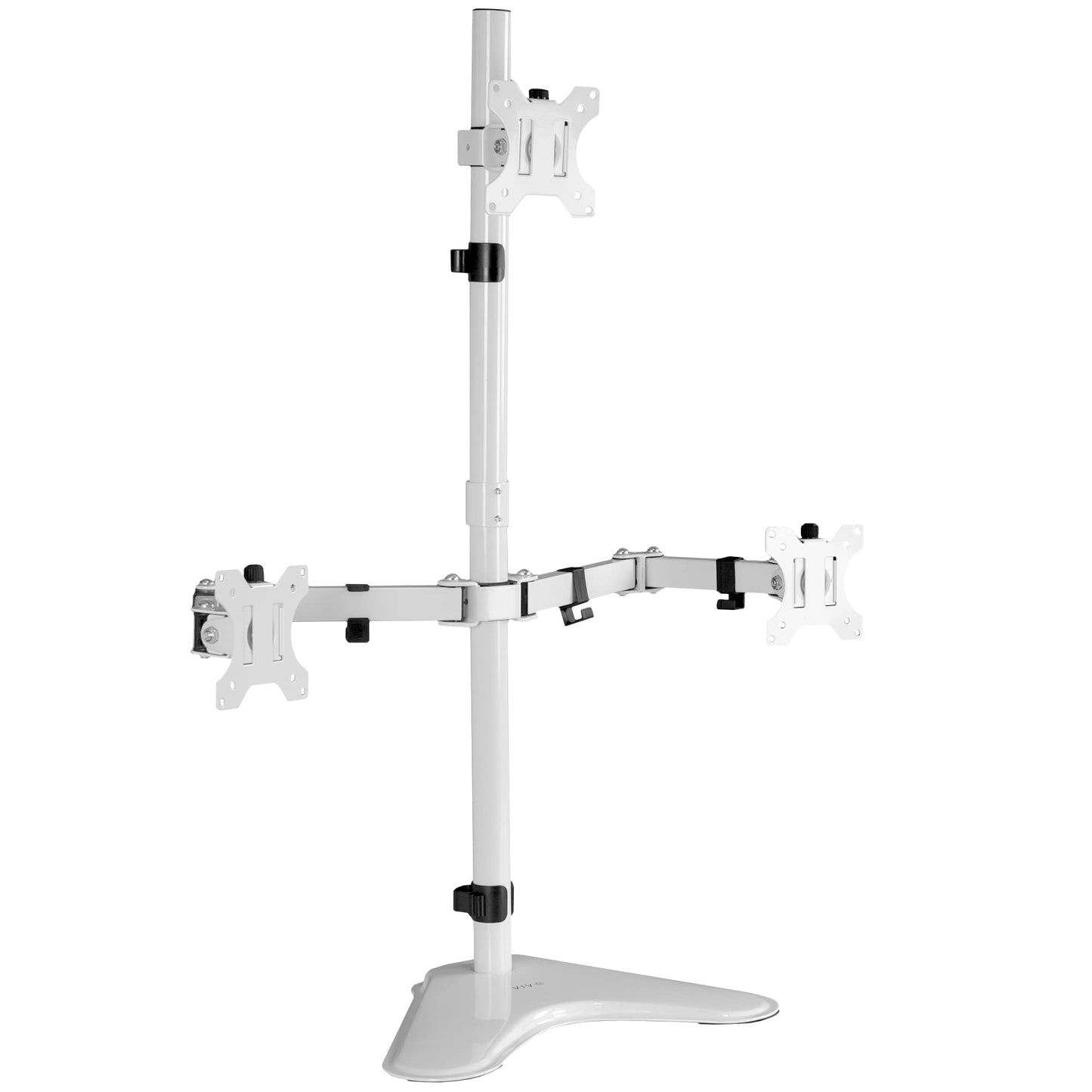 VIVO Triple LCD LED Computer Monitor Desk Stand, Free Standing Heavy Duty Fully Adjustable Mount for 3 Screens up to 30 inches STAND-V003EW