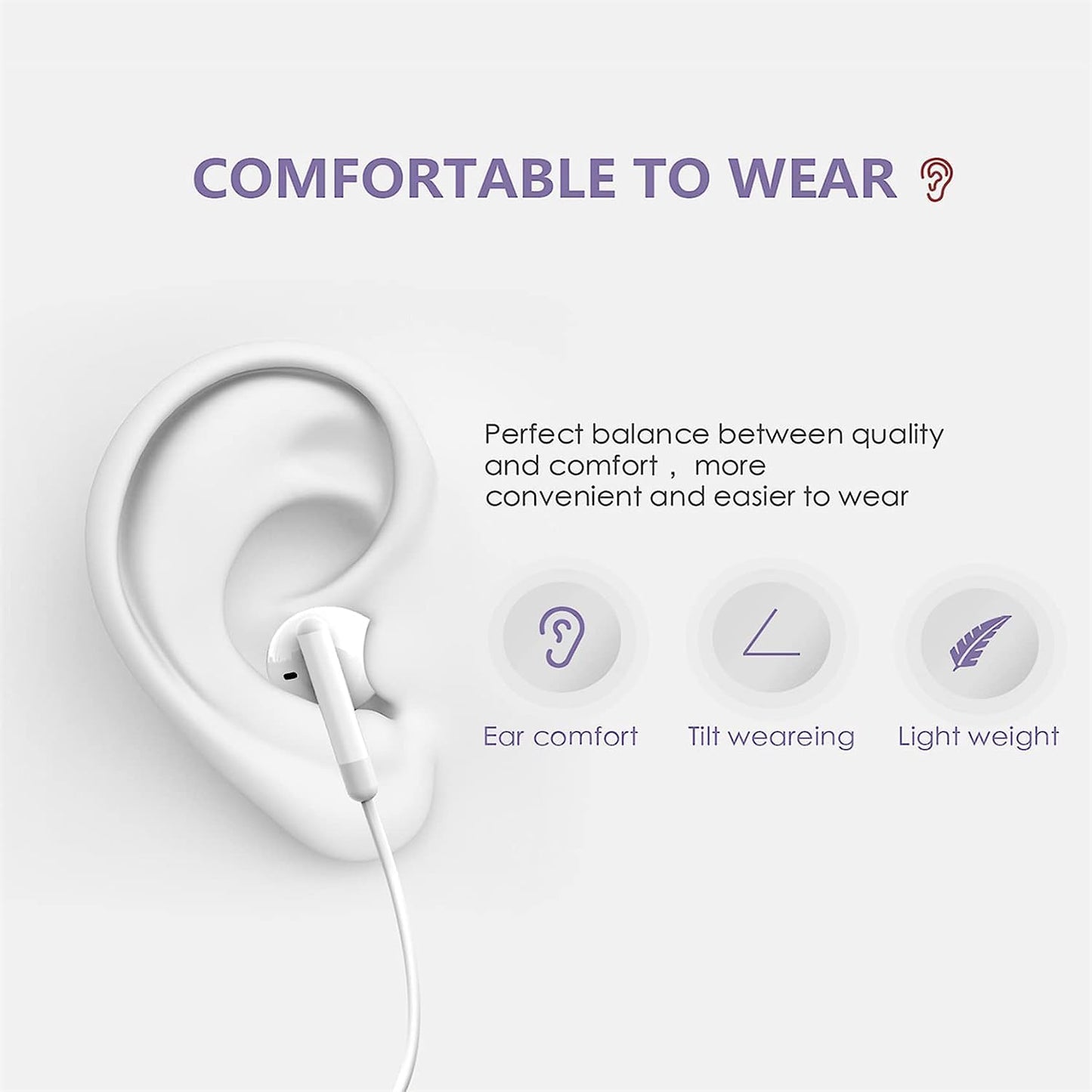2 Packs-Wired Headphones Earbuds for iPhone 14/13/12/11/XR/XS/X/SE/Pro Max