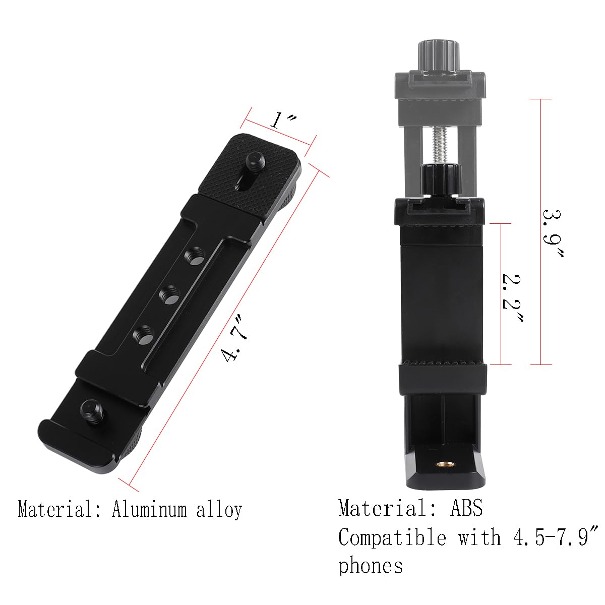 Leenconghui Phone Holder for DJI Osmo Pocket 3, Cell Phone Mount Expansion Accessories with 1/4" Thread Hole Used with Tripod and Extension Rod