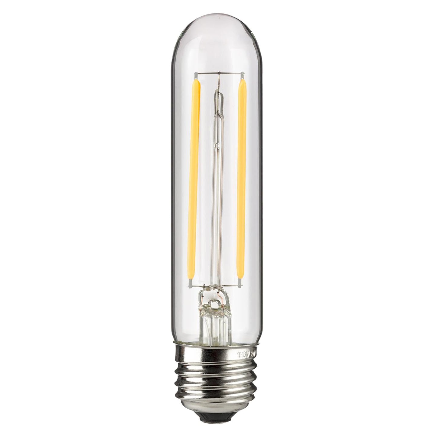 Sunlite LED Filament T10 Tubular Light Bulb, 2 Watts (25W Equivalent), 160 Lumens, Medium E26 Base, 120 Volts, Dimmable, 90 CRI, UL Listed, Clear