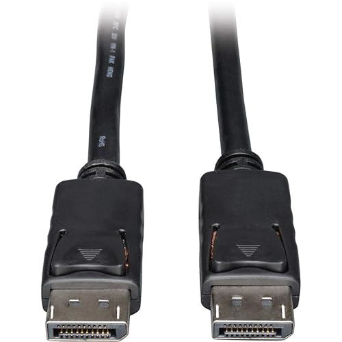 Tripp Lite 4K DisplayPort Cable with Latches, Male-to-Male, DP to DP, 4K @ 30Hz and 2K @ 60Hz, 25 Feet / 7.62 Meters, Lifetime Warranty (P580-025)