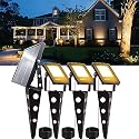 Mii-PWR Solar Spotlights Outdoor Waterproof, Zeta 3-in-1 Spot Lights Metal Warm White Auto On/Off Dusk to Dawn Landscape Flag Pole Uplights