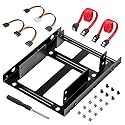 S.H.Y SPRUCES SSD Metal Mounting Bracket Kit, 2.5 to 3.5 Hard Drive Adapter, Compatible with Any 2.5 to 3.5 Drive Bay, with SATA Data Transfer Cable