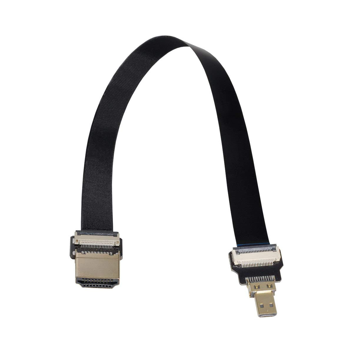 xiwai CYFPV HDMI Male to Micro HDMI Male Extension FPC Flat Cable 1080P for FPV HDTV Multicopter Aerial Photography (0.2m)