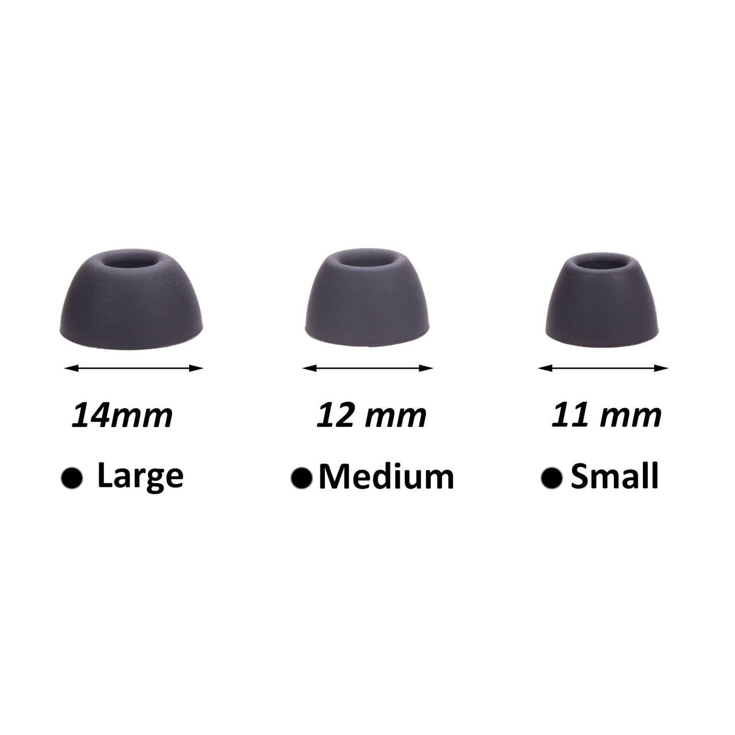 Replacement Earbuds Tips Silicone Eartips for Samsung Galaxy Buds 2 Pro Headphones Fit in Case Buds Tips,6 Pairs (Graphite)