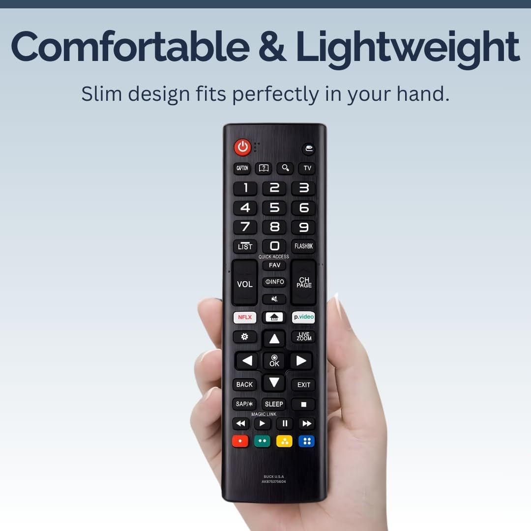 AKB75375604 LG TV Remote Control Replacement for Smart TV - Easy Setup Remote, Streaming Shortcuts - Works with LG 4K, UHD, LED, OLED Smart HDTV