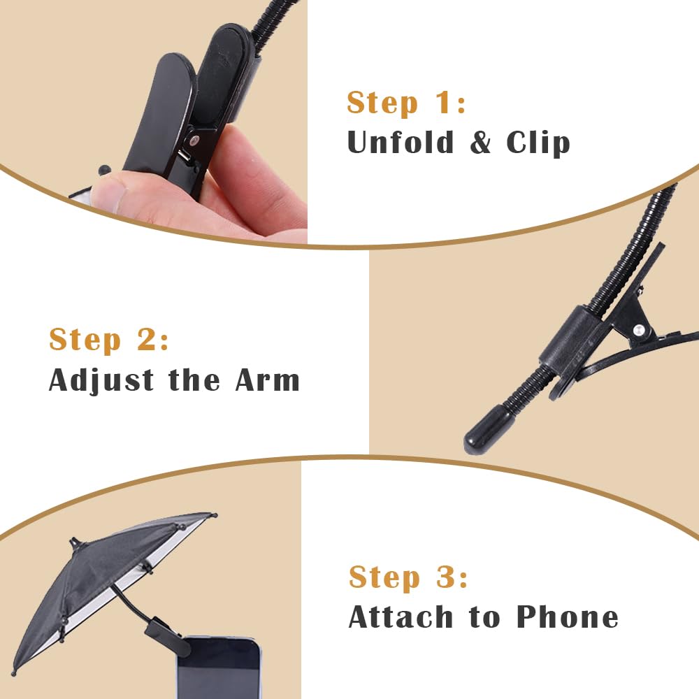 BHFBHFBH Cell Phone Umbrella - Flexible Angle Design, Universal Cell Phone Sunshade
