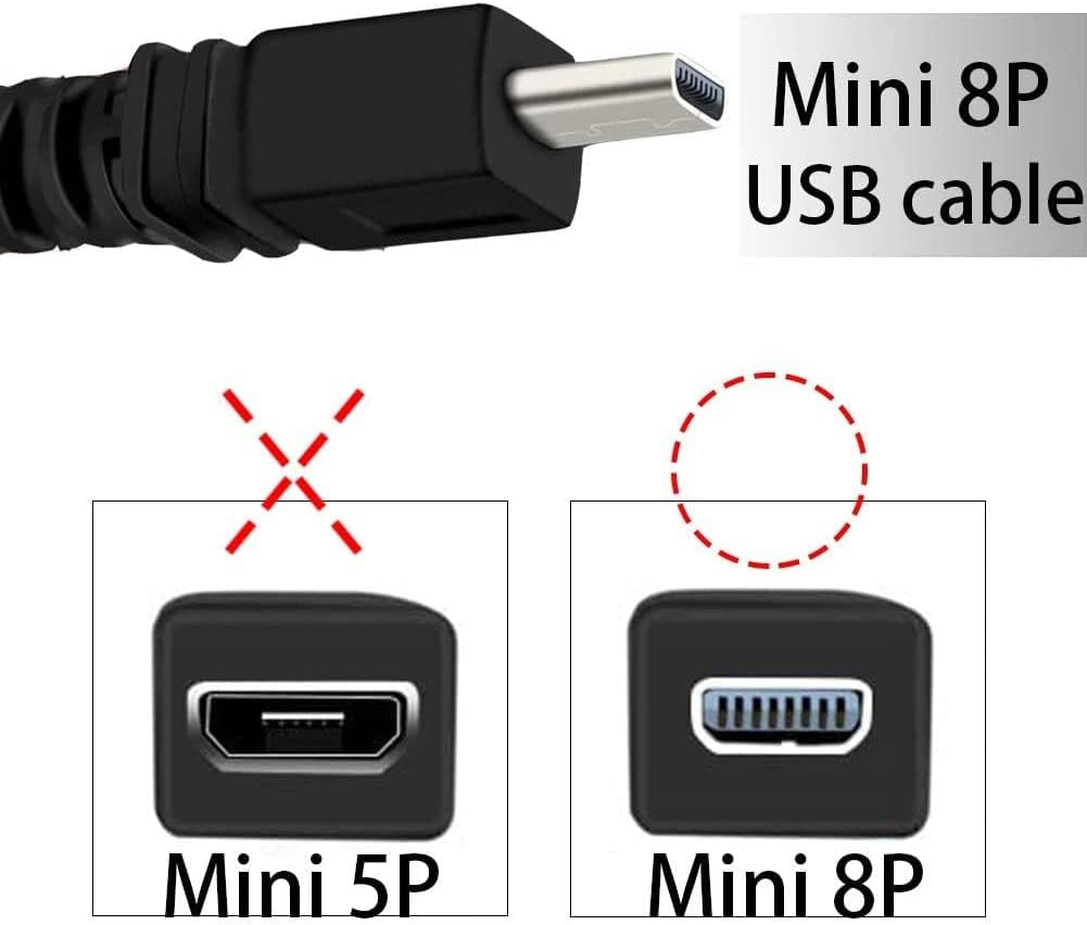 Goldby USB Data Cable Camera Picture Data Transfer Cord, USB- A to Mini-8Pin Cable for Nikon DSLR D3200 D3300 D750 D7200 D7100 D810, Coolpix P520 A10