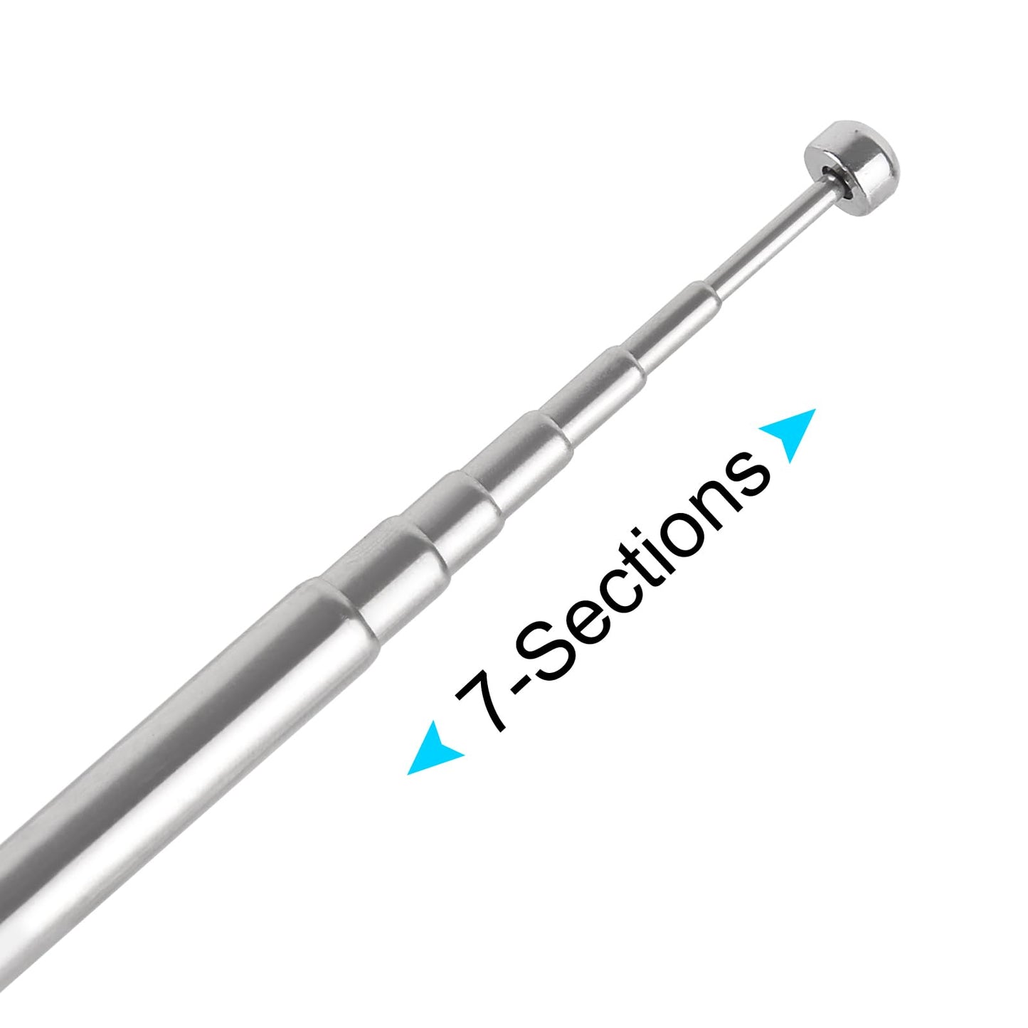 FM Radio Telescopic Antenna 75 Ohm F Type Male Plug with Adapter for Indoor FM/AM Radio Table TV, HiFi AV Stereo Receiver, Mini System