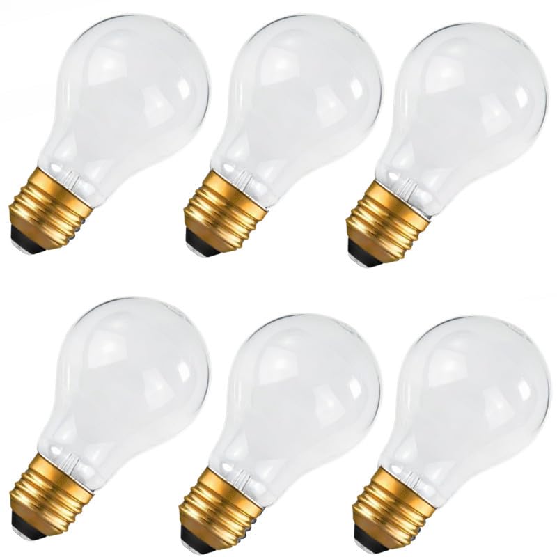 FMLAD 40 Watt Incandescent Light Bulbs, E26 A19 Stepless Dimming Light Bulbs 400lm, 3000K Soft Warm White, Vintage Frosted Light Bulb for Home (6