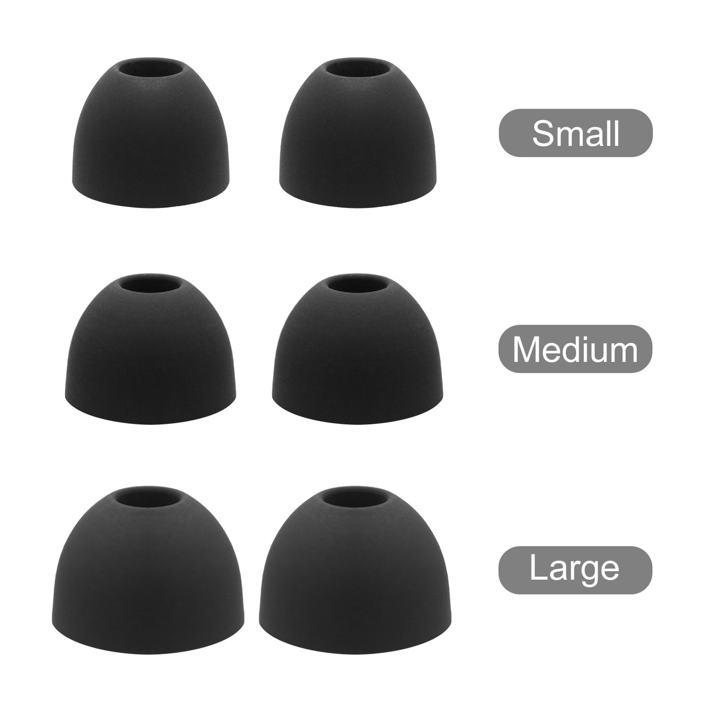 Klowcok Replacement Ear Tips for PocBuds T60 / occiam T9 Earbuds, Silicone Earbuds Tips, 9 Pairs (S/M/L) Black