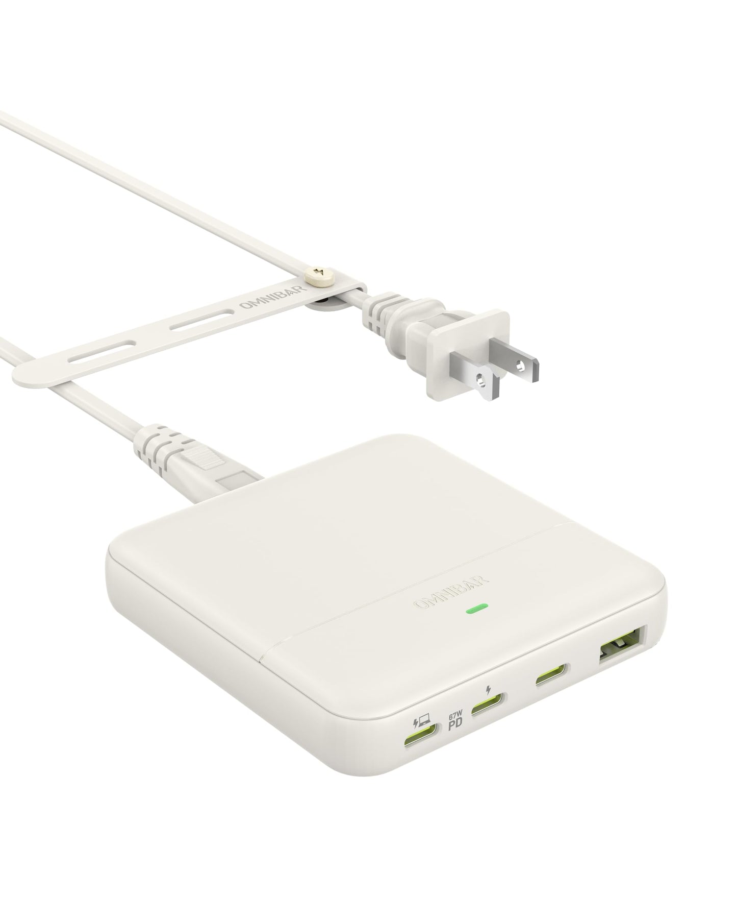 USB C Charging Station 67W, 4-Port Slim USB C Charger Block for iPhone 17/16/15, MacBook Air/Pro with 5ft Extension Cord, 3 USBC, 1 USB-A, Fast