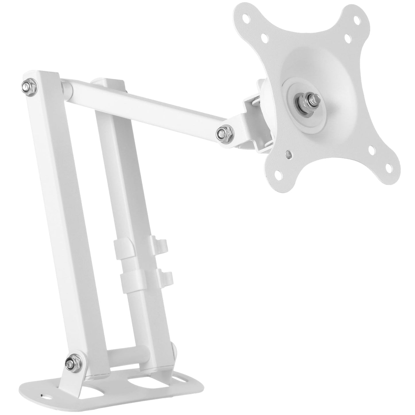 Full Motion Wall Mount for Echo Show 15, Monitor Wall Mounting Bracket for 15-28 Inch Monitors TVs, Swivel and Tilt 360 Rotate Wall Mount for Alexa
