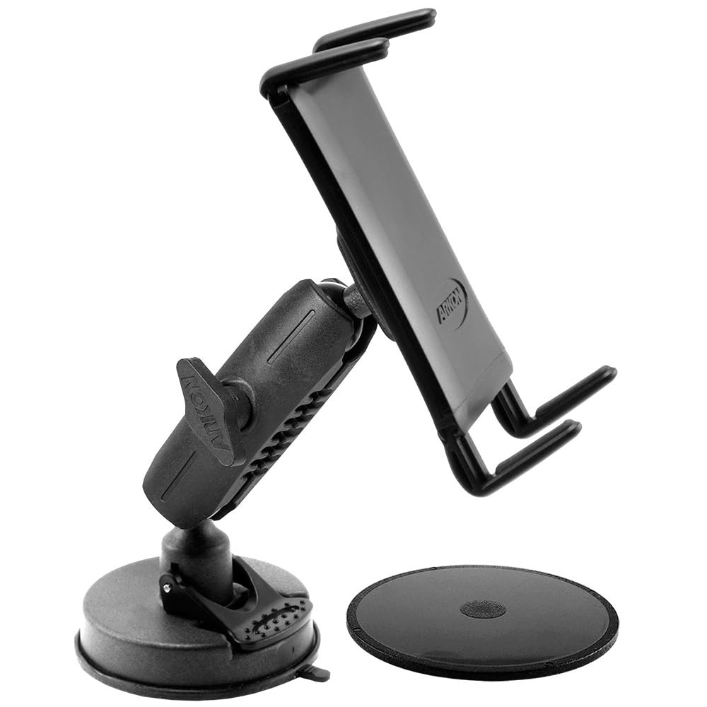 ARKON Mounts Slim-Grip Ultra Car Windshield Phone Mount, Holds Smartphones to Windshield or Dash, Includes Dashboard Mounting Pad, Adjustable Arm