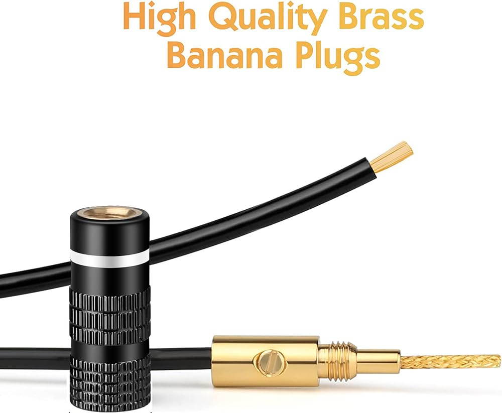 KUYIOHIFI HiFi Flex Pin Banana Plugs, 2mm pin Banana connectors/Plugs, for Spring-Loaded Inputs/Speaker Terminals (2 Pairs)