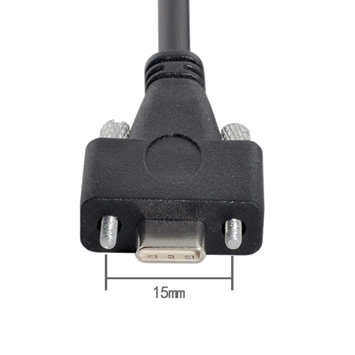 Cablecc USB 3.1 Type-C Dual Screw Locking to Standard USB3.0 Data Cable 3m Panel Mount Type