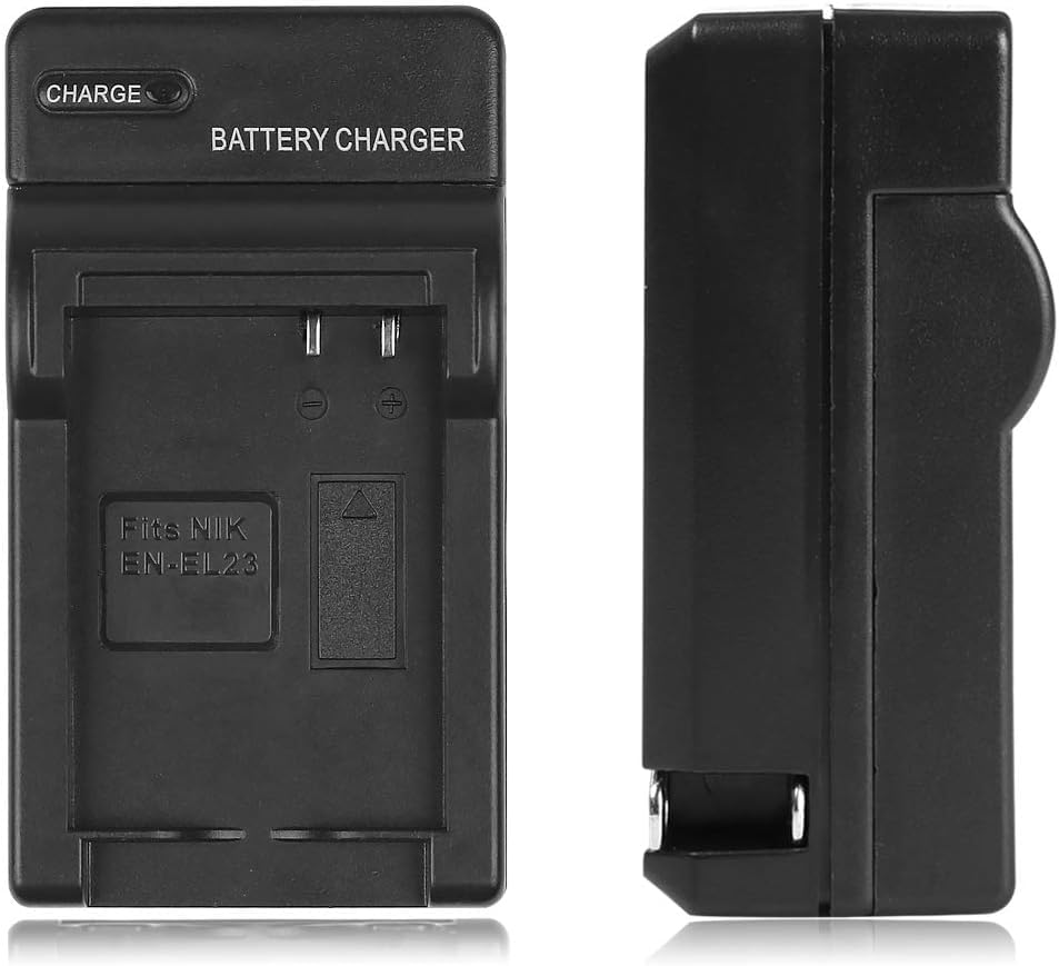 EN-EL23 Battery Charger for Nikon Coolpix P600, S810C and More... Cameras + Microfiber Cloth