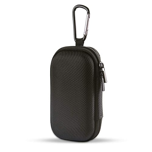 Portable Hard EVA Case, Hootek Protective Hard Shell Travel Carrying Case Bag with Dual Zipper and Metal Carabiner for MP3 Players, USB Cable