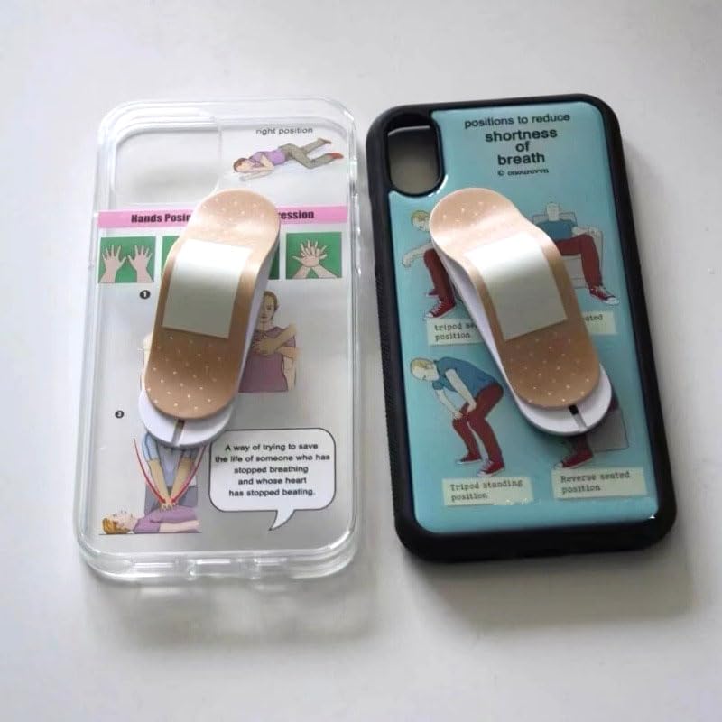 Acxico 3PC Acrylic Bandage Finger Holder for Phone, Universal Adhesive Grip Stand with Telescopic Hang Handle, Desk Bracket for Easy Handling