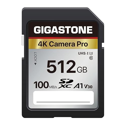 ?5-Years Data Recovery? GIGASTONE SD Card 512GB Memory Card 4K Pro Series Speed Up to 150MB/s Compatible with Canon Camcorder, SDXC A1 V30 UHS-I