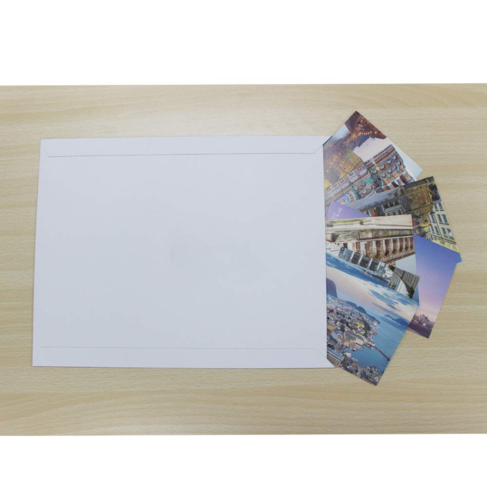 zmybcpack 100 Pack 9X12 inch Self Seal Photo Document Mailers Stay Flat White Cardboard Envelopes White Photography Mailersfor CD, Photos, Document