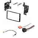 ASC Audio Car Stereo Radio Install Kit for 2009-2012 Hyundai Santa Fe (Without Navigation) - Double Din, Black Finish, Wire Harness, Antenna Adapter